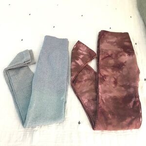 2 pairs FP movement leggings tye dye & ombré XS/S